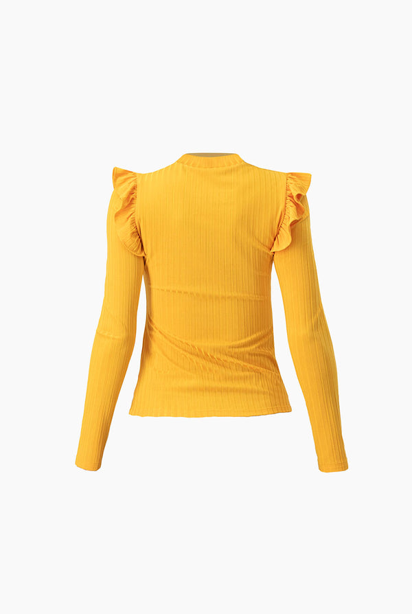 Blusa de manga larga volantes