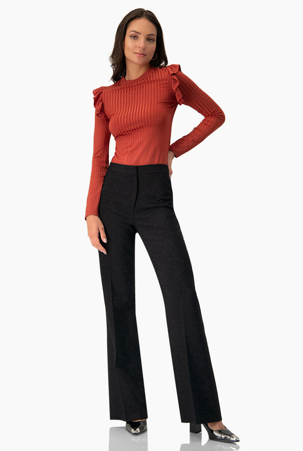 Blusa de manga larga con volantes