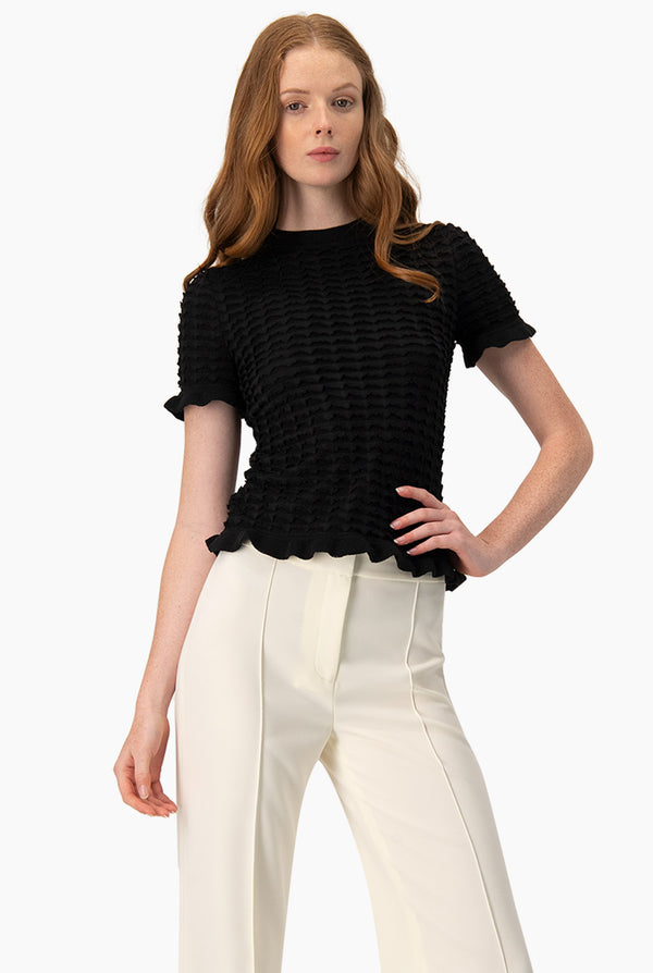 Blusa tejida color negro