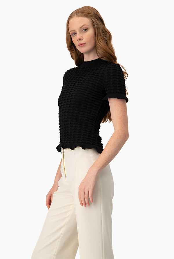 Blusa tejida color negro