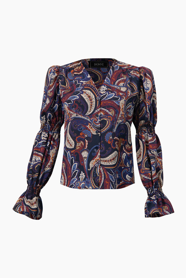 Blusa estampada de escote V