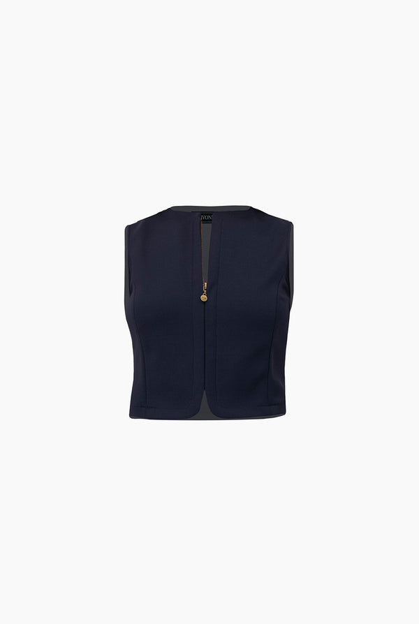 Top corto con cierre frontal