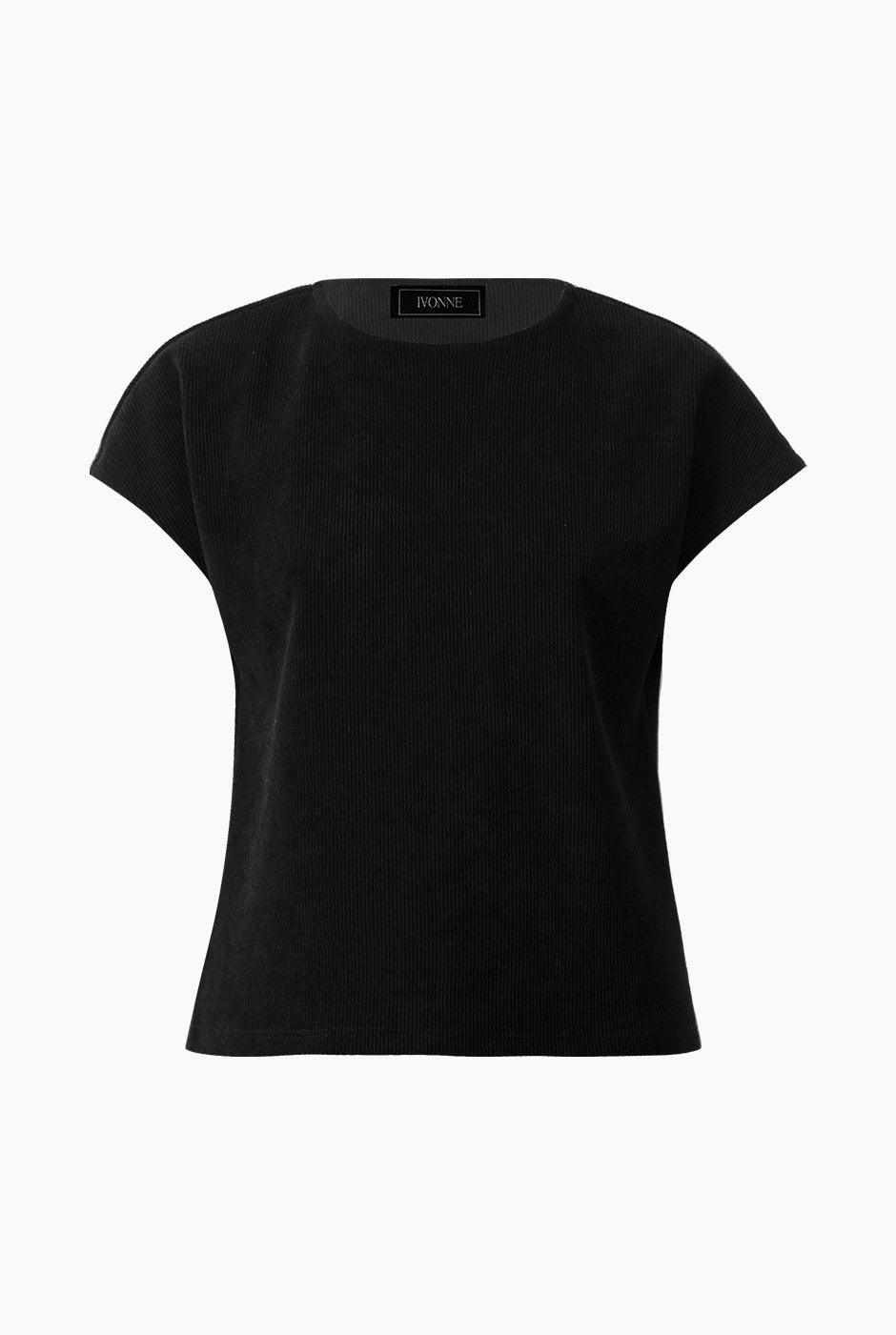 Blusa negra de hombro caído sin mangas