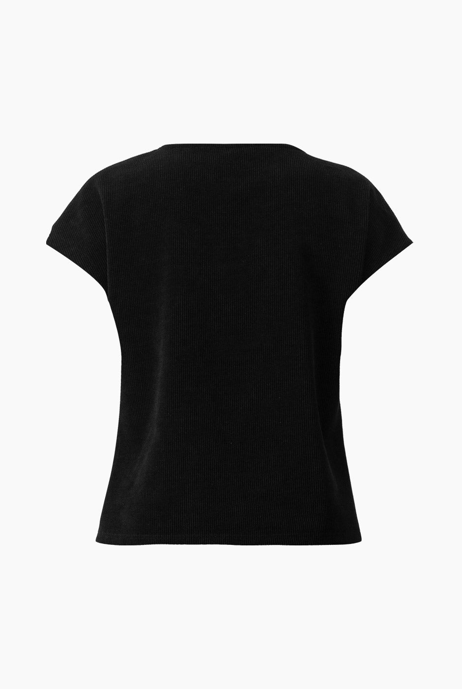 Blusa negra de hombro caído sin mangas