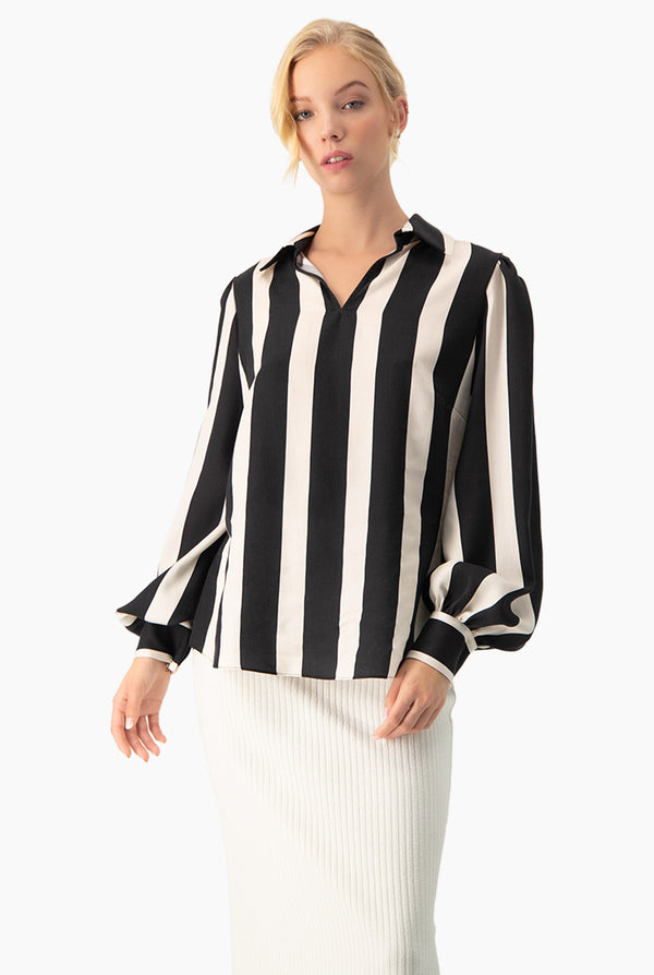 Blusa recta camisera manga larga