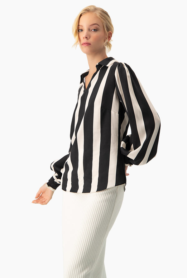 Blusa recta camisera manga larga