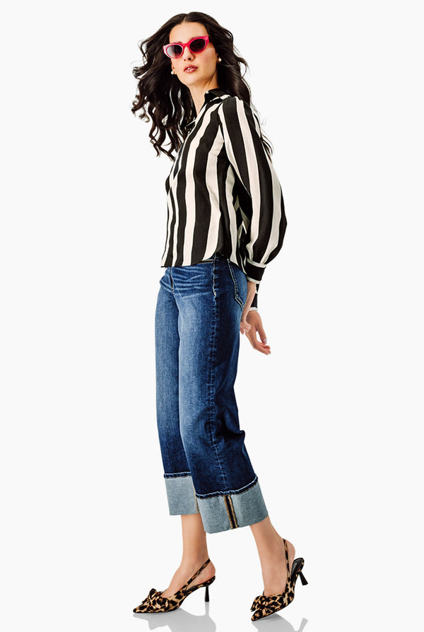 Blusa recta camisera manga larga