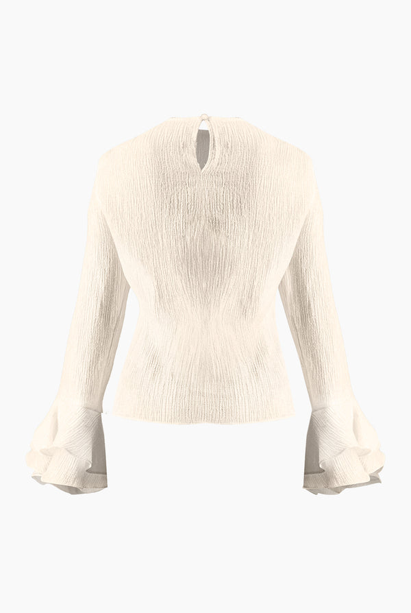 Blusa manga larga volantes