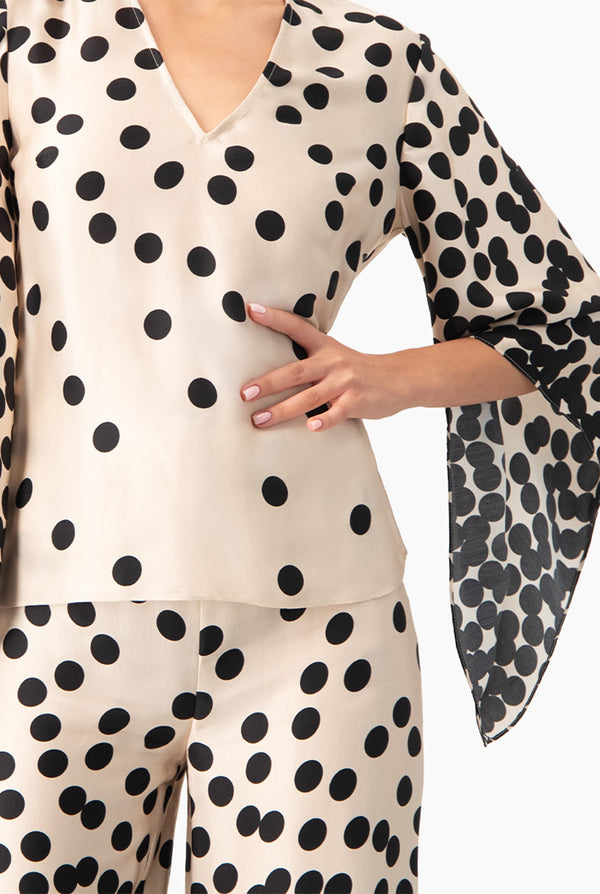 Blusa estampada manga amplia