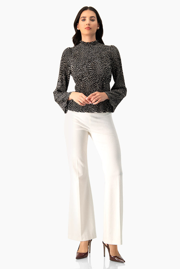 Blusa de lunares manga larga