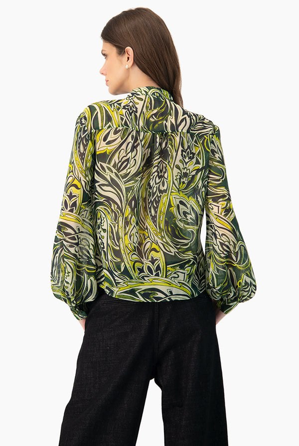 Blusa estampada de cuello redondo