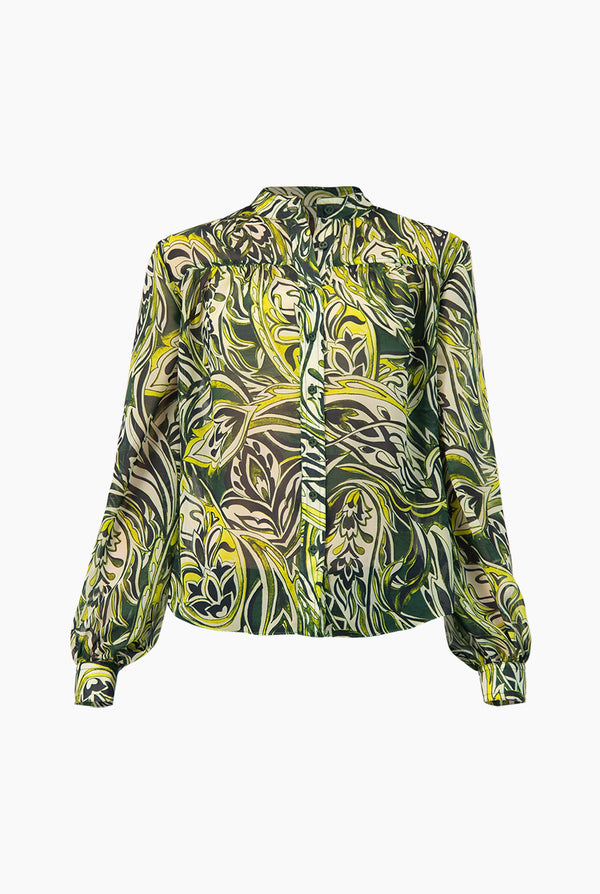 Blusa estampada de cuello redondo