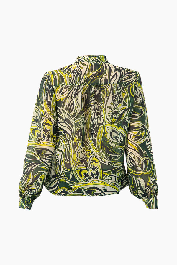 Blusa estampada de cuello redondo