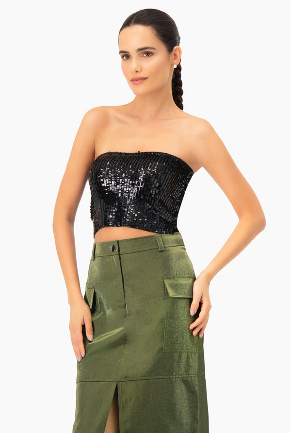 Top tubo de lentejuelas