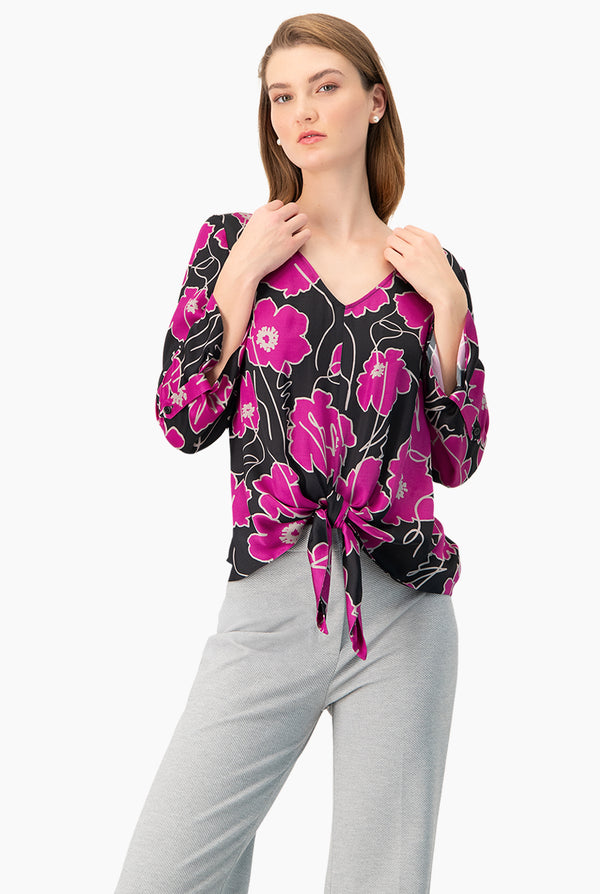 Blusa de amarre y escote en V