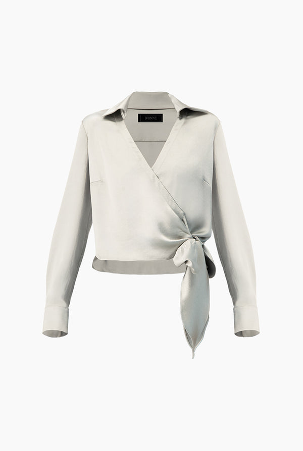 Blusa cruzada de manga larga