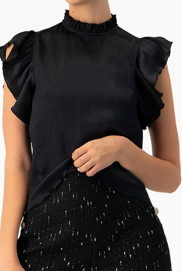 Blusa recta volantes en sisa