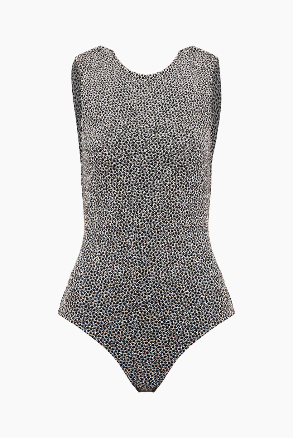 Body plateado sin mangas con drapeado en la espalda