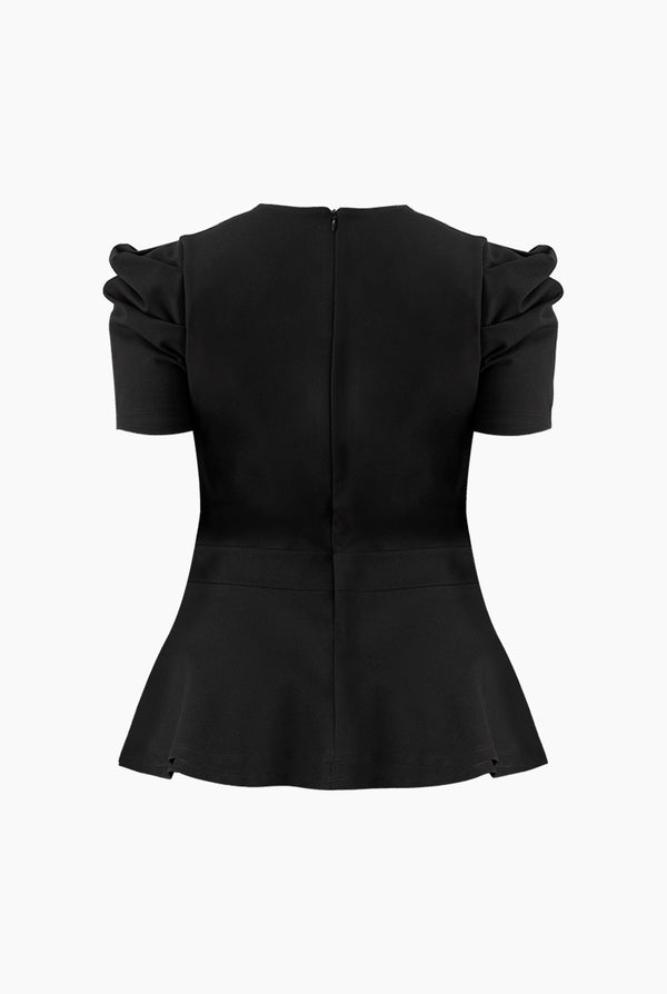 Blusa negra de manga corta