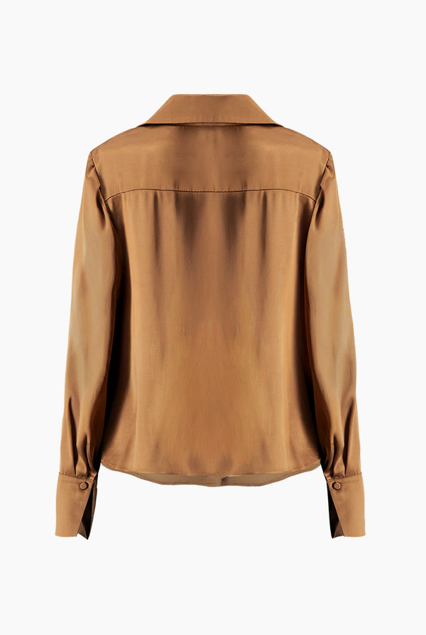 Blusa satinada manga larga