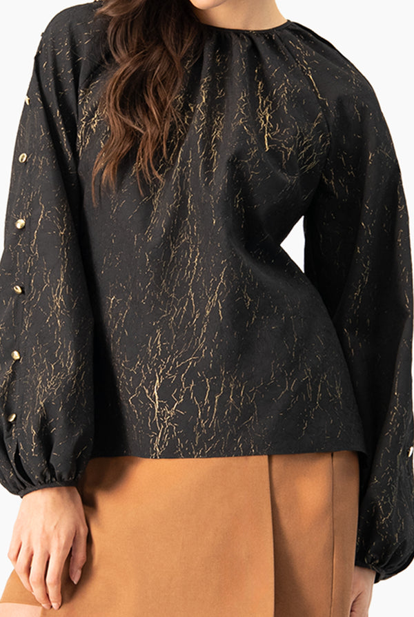 Blusa de manga larga amplia