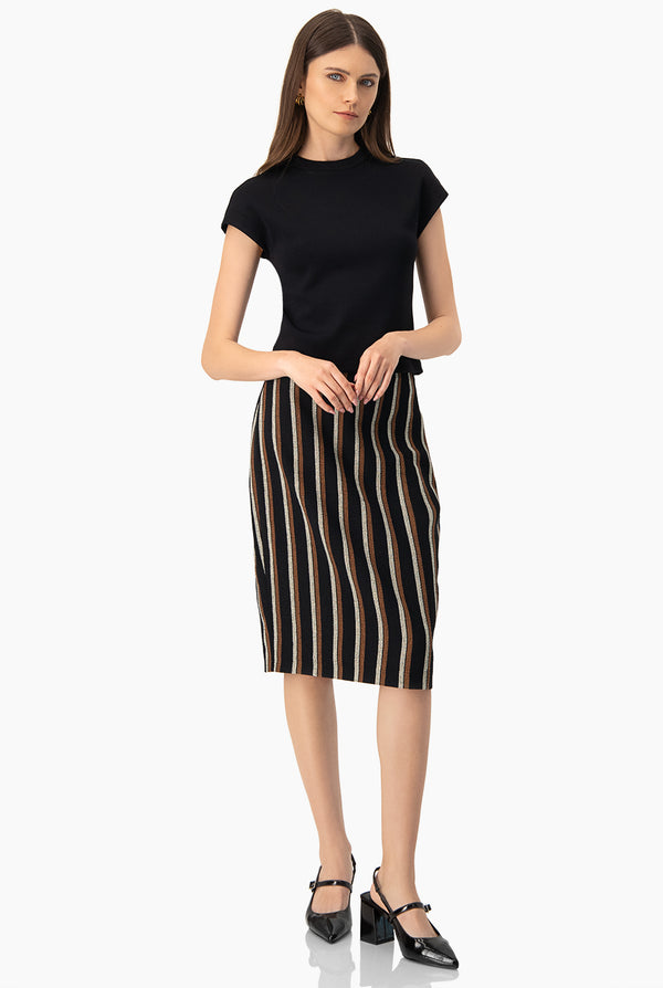 Falda midi con cierre