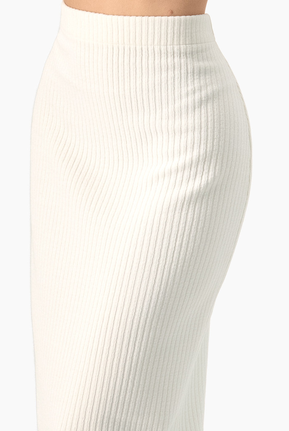 Falda lápiz larga natural con cierre y abertura trasera