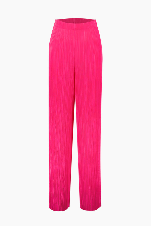 Pantalon recto de pierna amplia fucsia