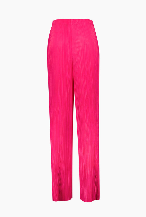 Pantalon recto de pierna amplia fucsia