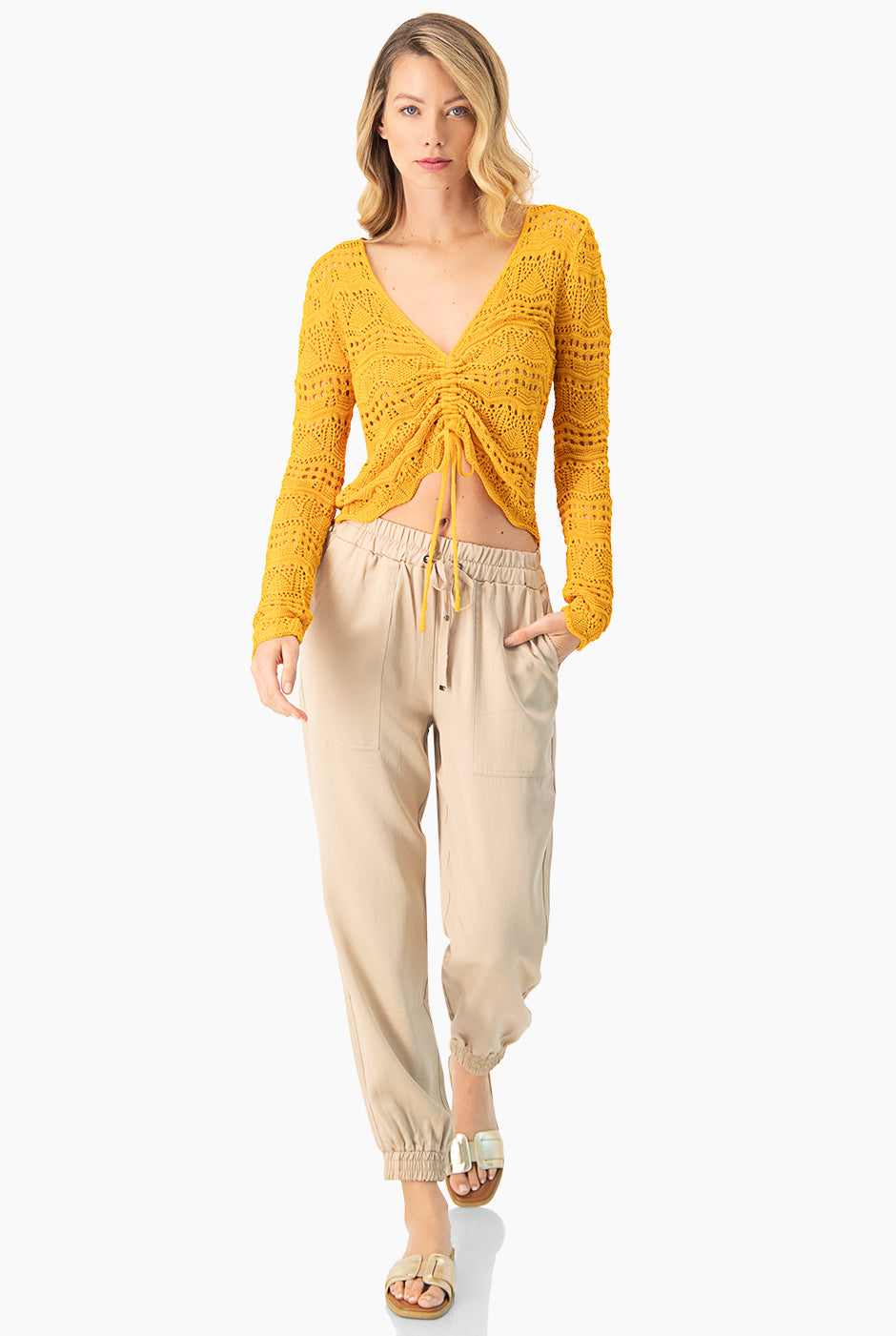 Pantalón Jogger Combinación Lino