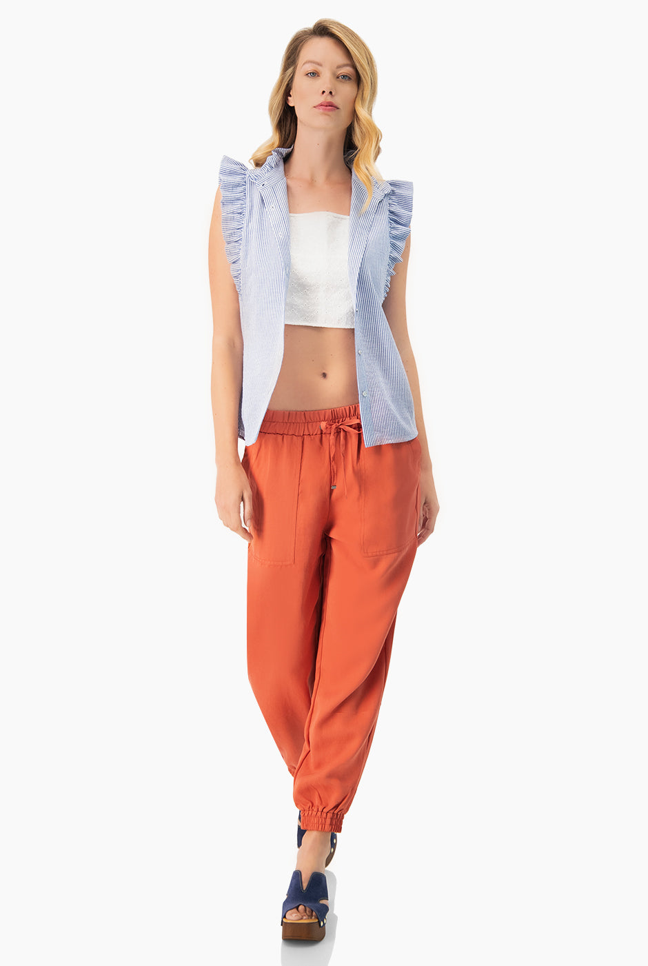 Pantalón Jogger Combinación Lino