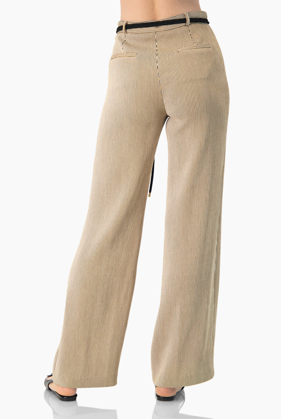 Pantalon semi campana con cierre