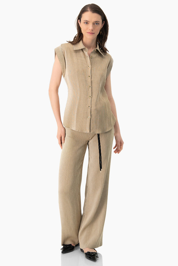 Pantalon semi campana con cierre