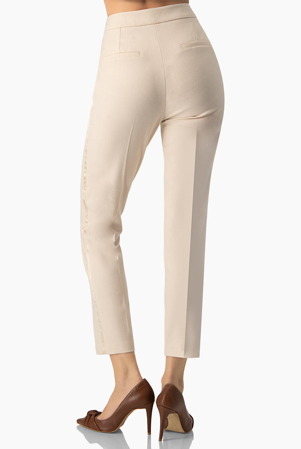 Pantalon recto sastreado natural