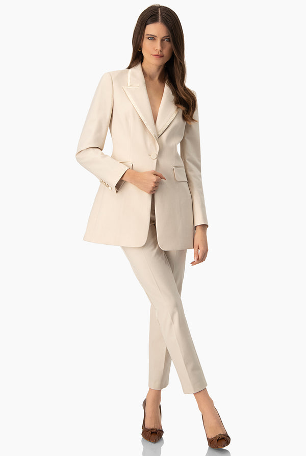 Pantalon recto sastreado natural