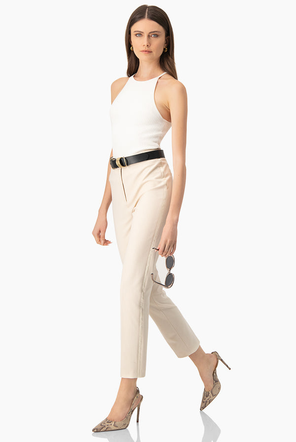 Pantalon recto sastreado natural