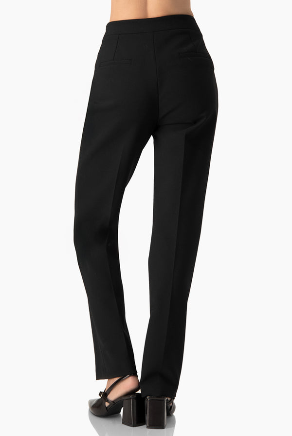 Pantalon recto tono negro