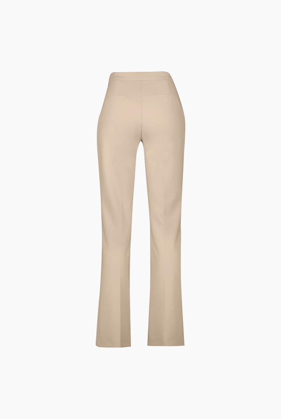 Pantalón sastreado beige con corte recto y bolsillos simulados