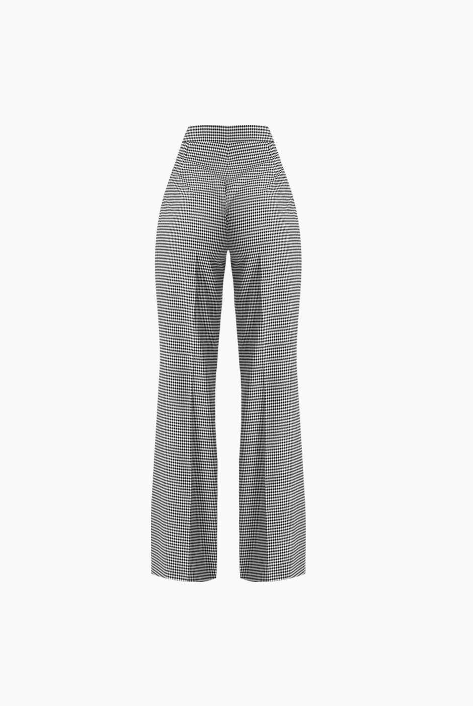 Pantalón negro semi acampanado con estampado pata de gallo