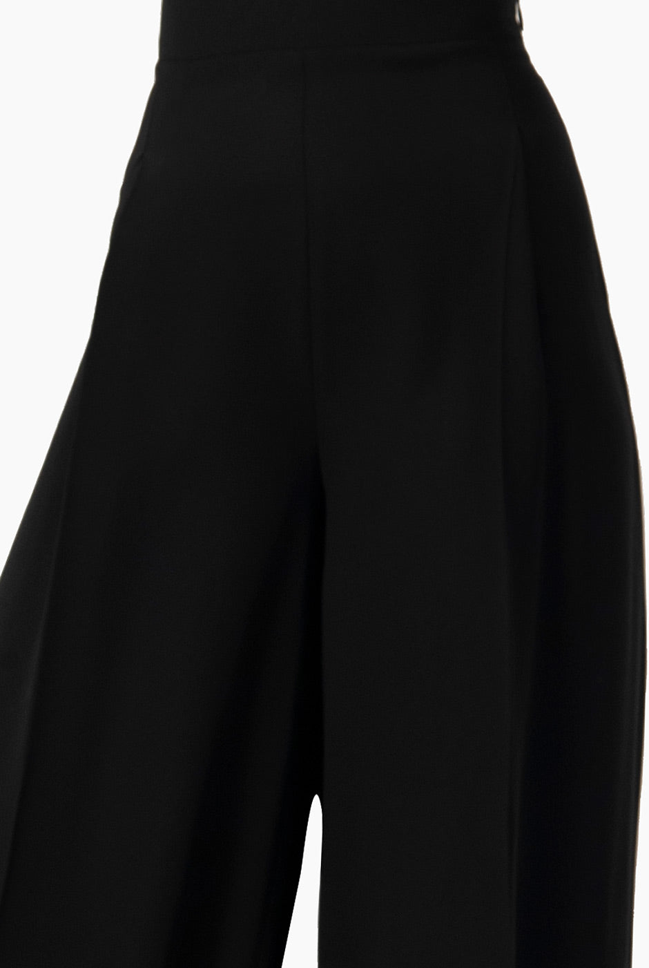 Pantalón maxi negro de pierna ancha con bolsillos traseros
