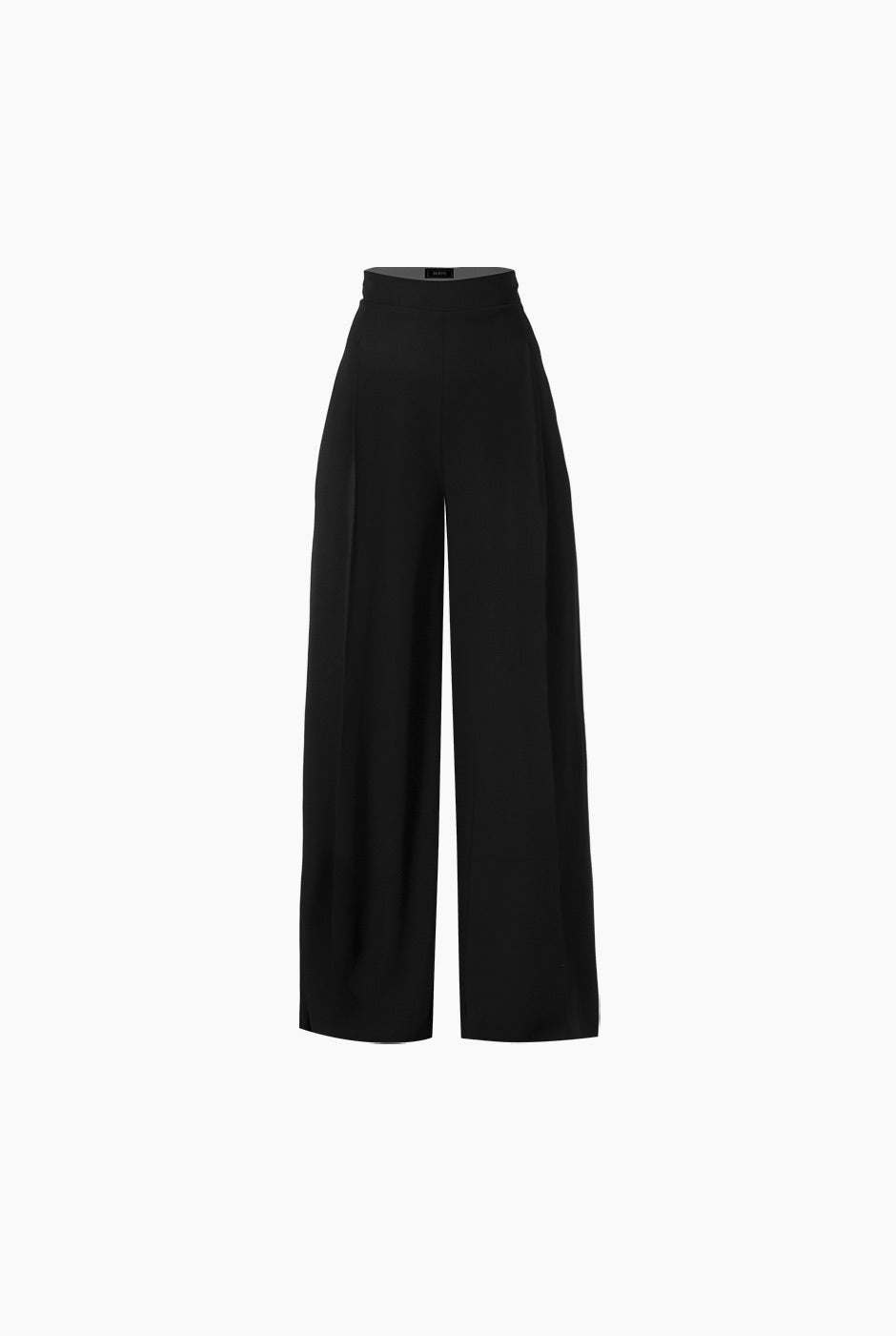 Pantalón maxi negro de pierna ancha con bolsillos traseros