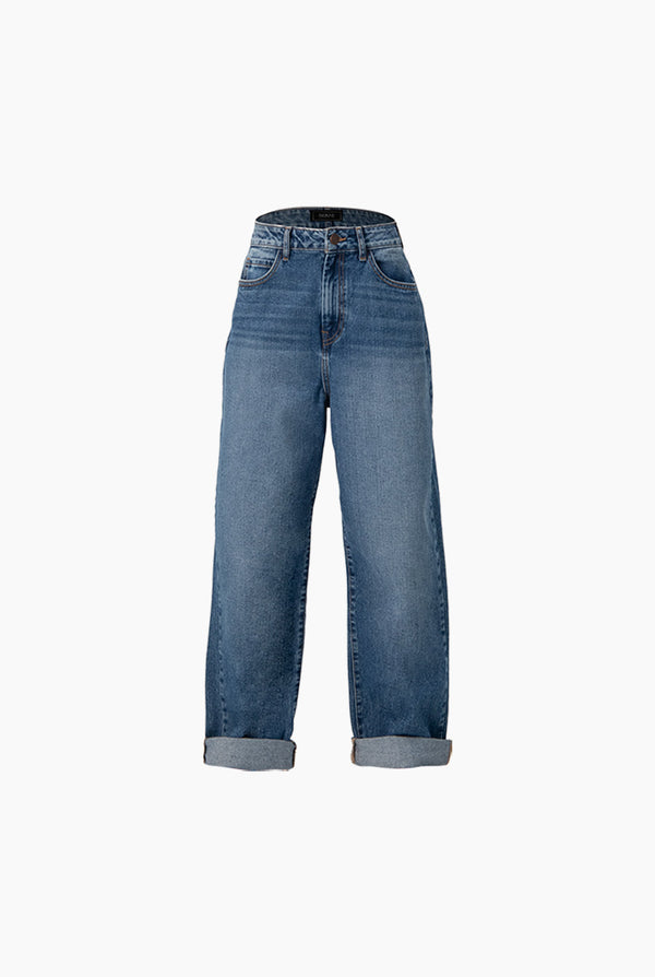 Jeans denim pierna amplia