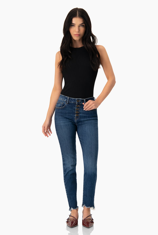 Jeans skinny de 5 botones frontales