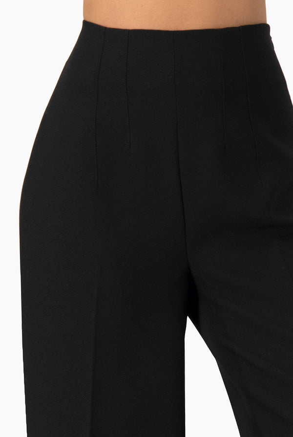 Pantalon liso negro de pierna ancha