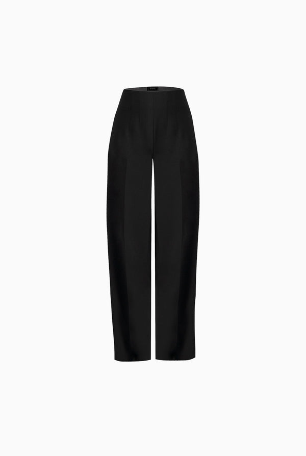 Pantalon liso negro de pierna ancha