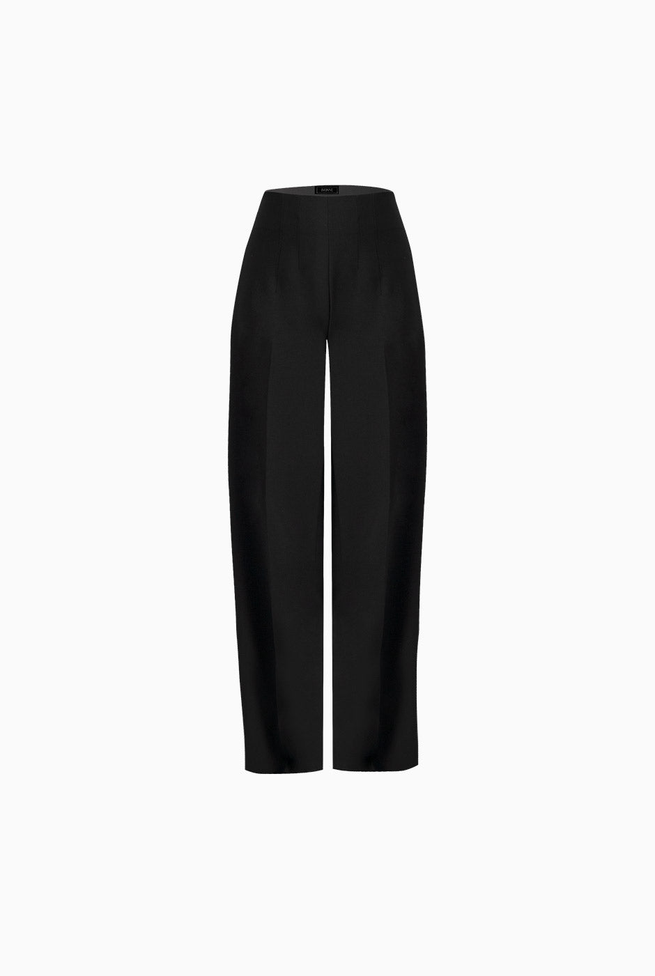 Pantalón liso negro de pierna ancha con pinzas