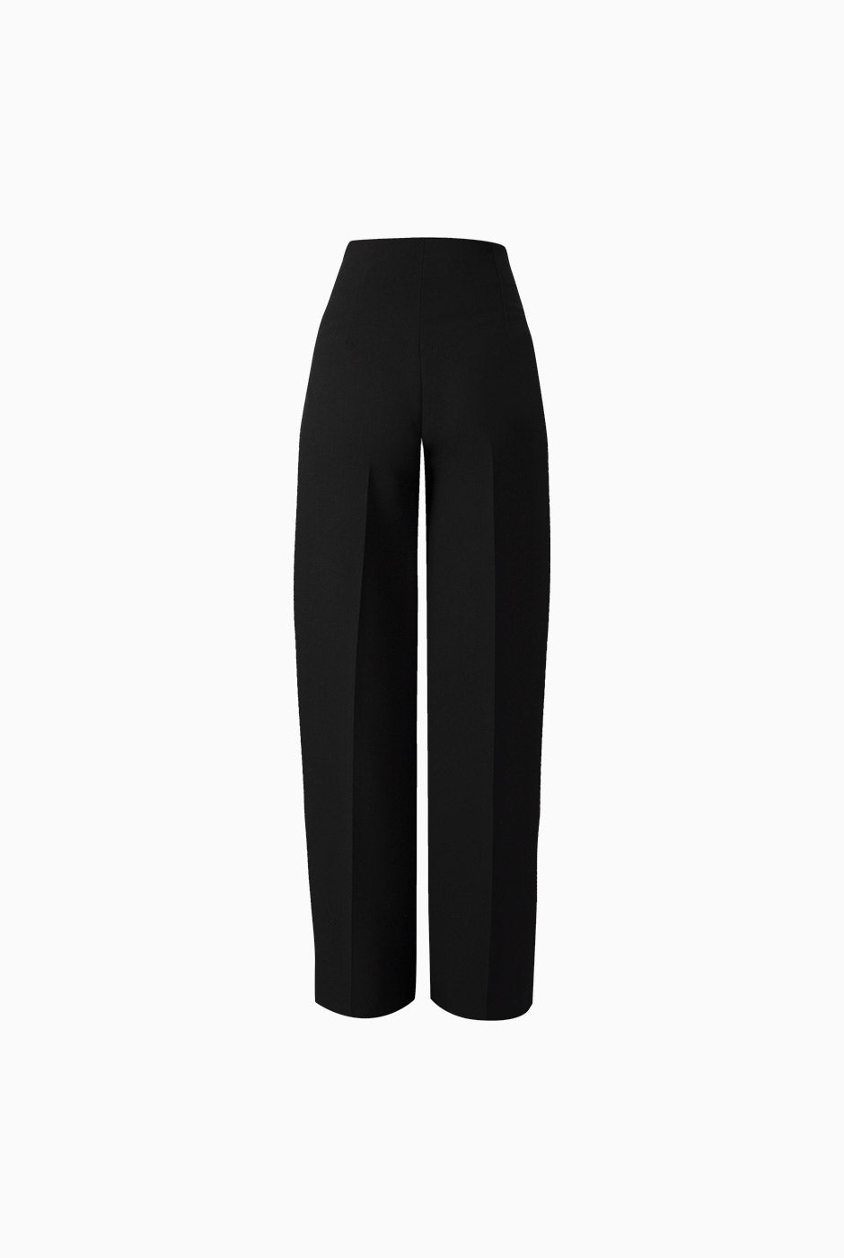 Pantalón liso negro de pierna ancha con pinzas