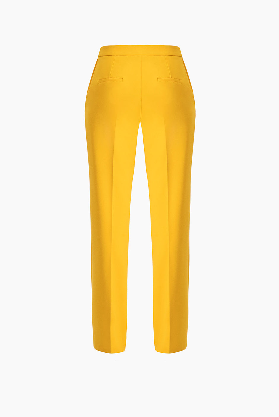 Pantalón sastreado amarillo recto con bolsillos laterales