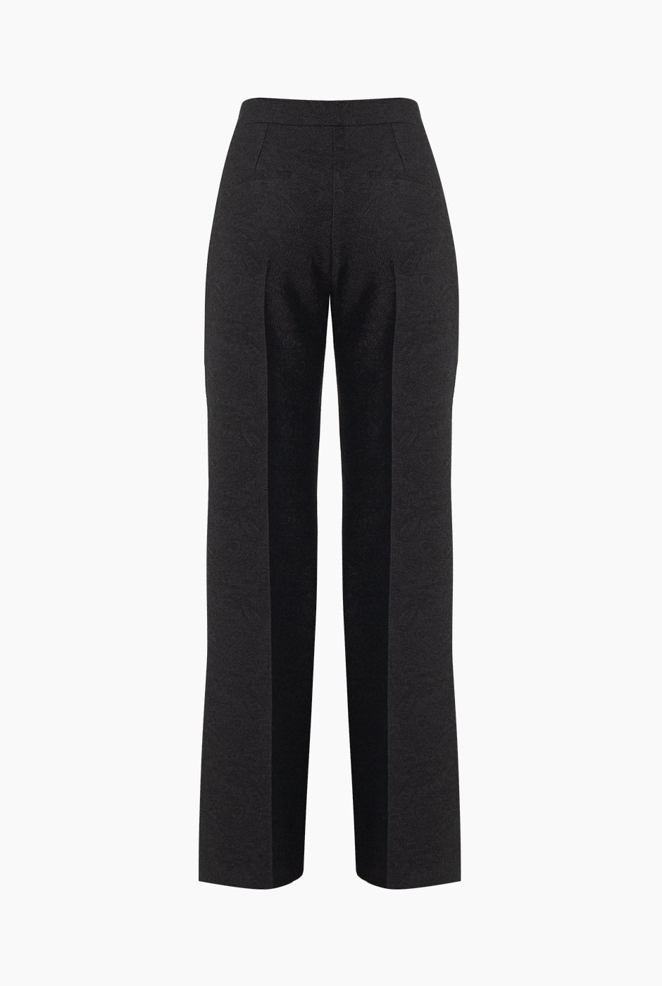 Pantalón negro recto con cierre y bolsillos simulados