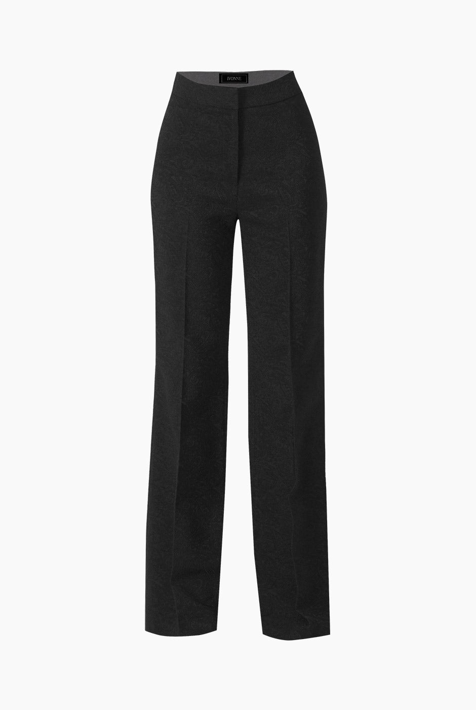 Pantalón negro recto con cierre y bolsillos simulados